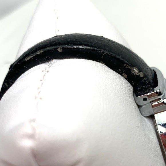 Cruise Club Faux Leather Quartz Hinged Cuff Watch - Silver/Black, 29mm - Picture 3 of 8